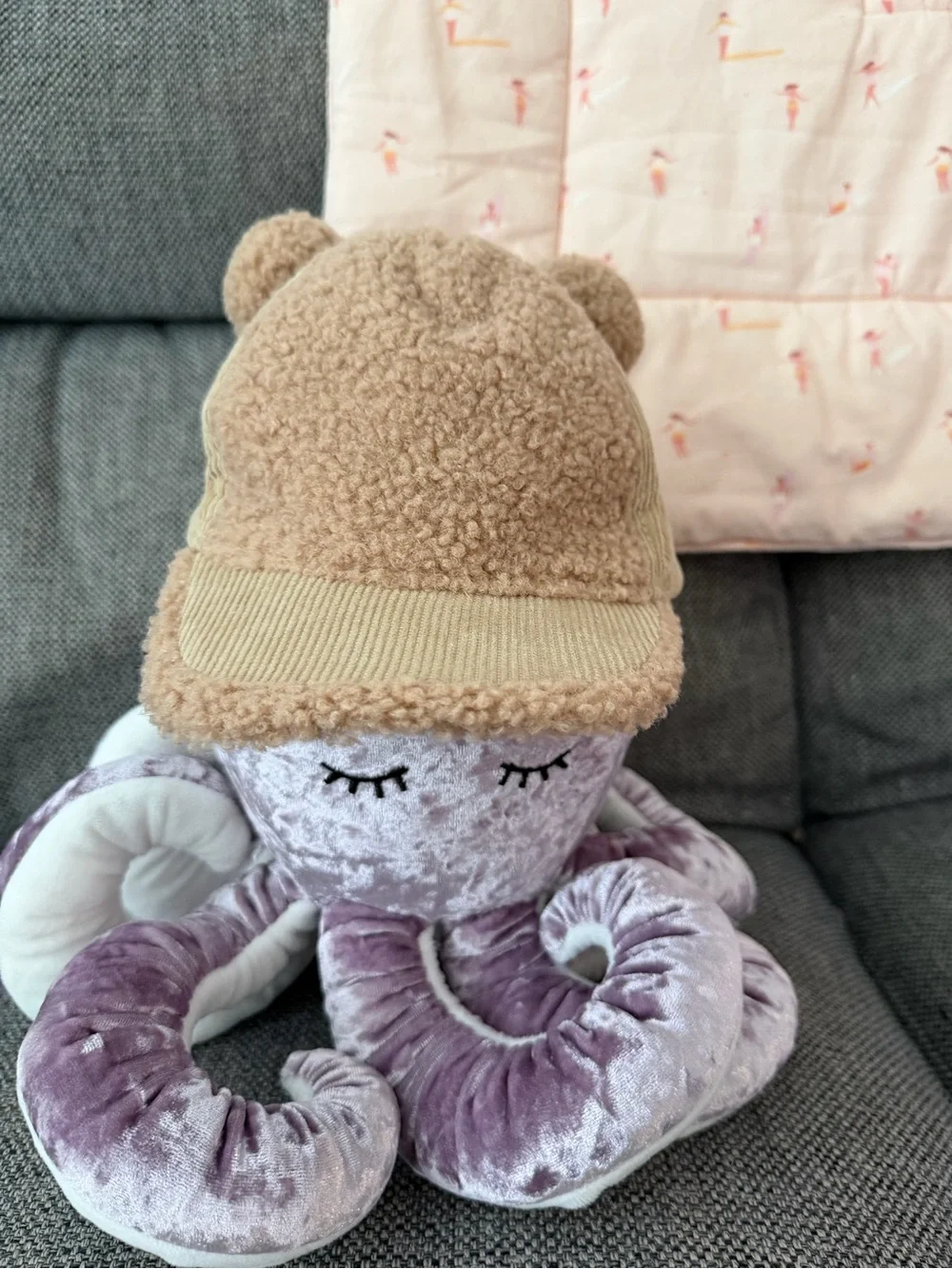 Zara Teddy Sherpa + Corduroy Cap - Baby